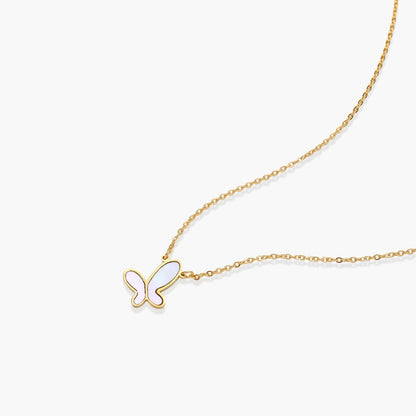 Mother Butterfly Pearl Necklace