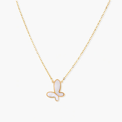 Mother Butterfly Pearl Necklace