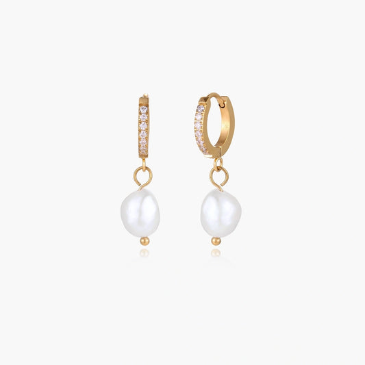 Pearl Sparkle Hoops