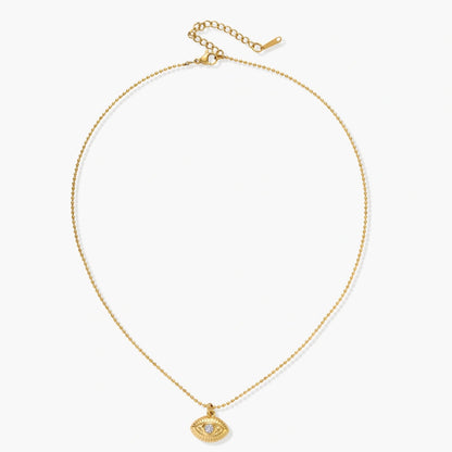 Gold Eye Meets Gemstones Layered Necklace