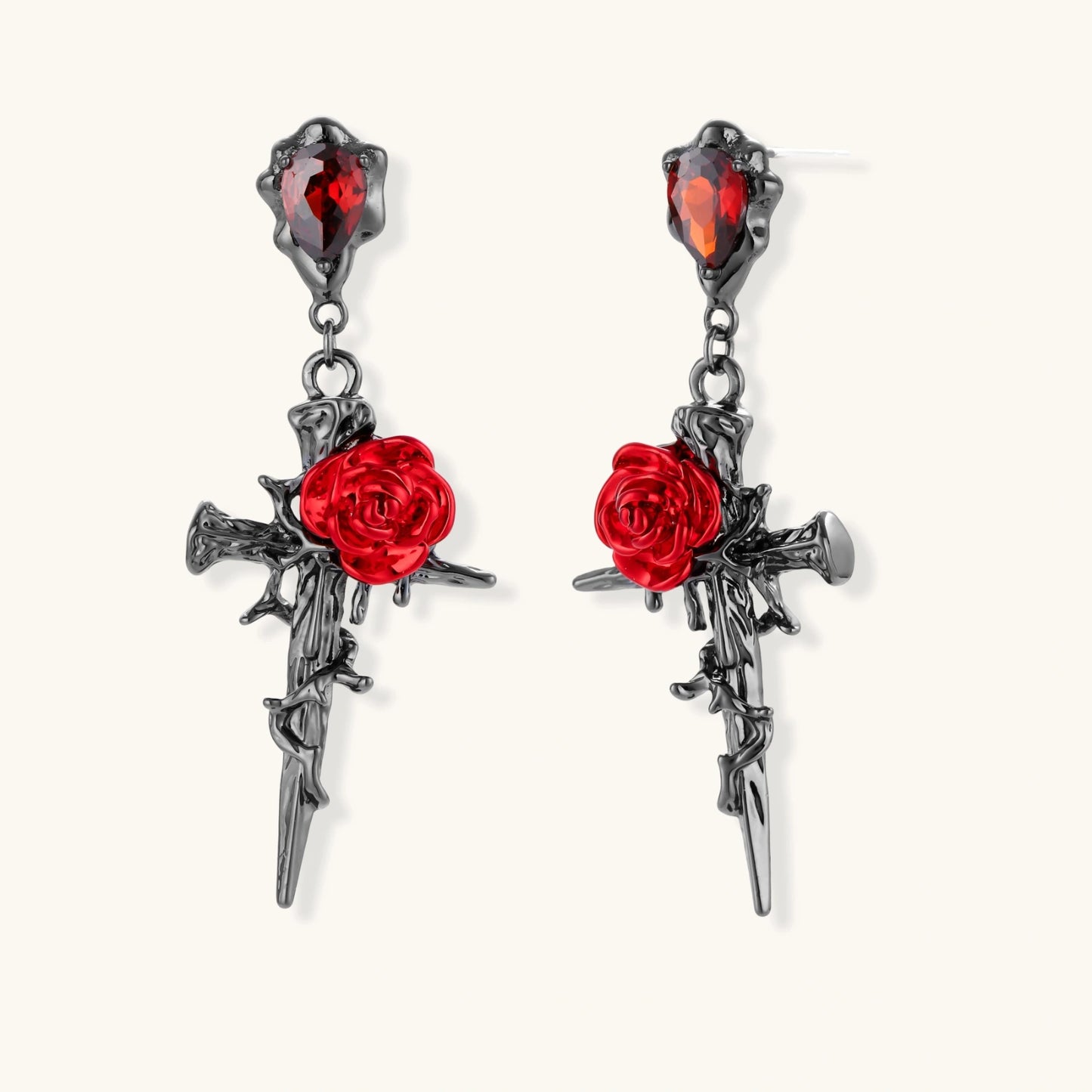 Thorned Rose Cross Set