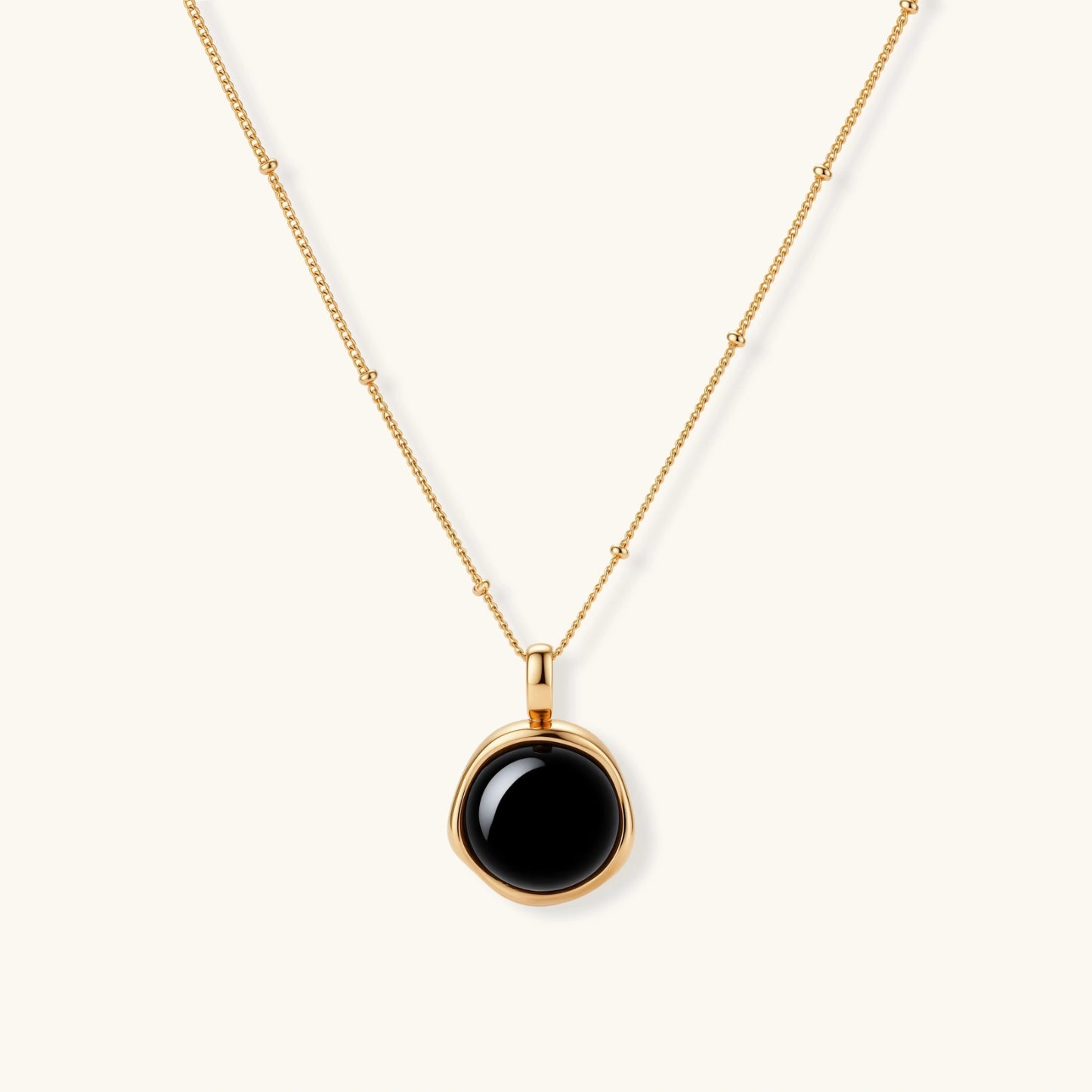 Midnight Agate Circle Necklace