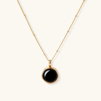 Midnight Agate Circle Necklace