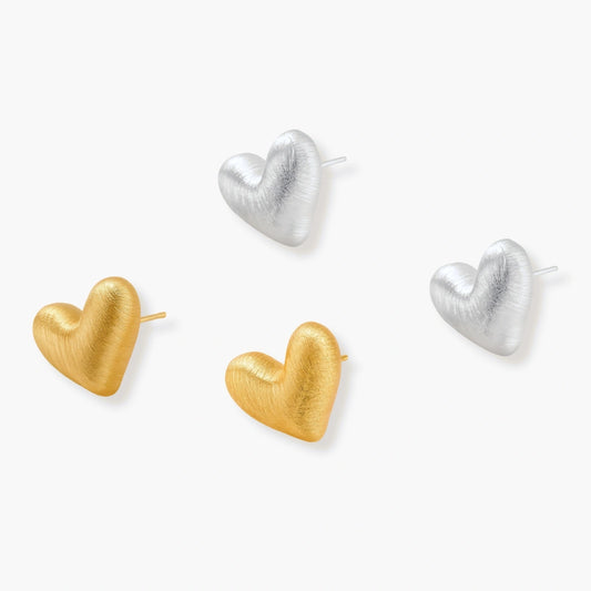 Textured Hearts Studs