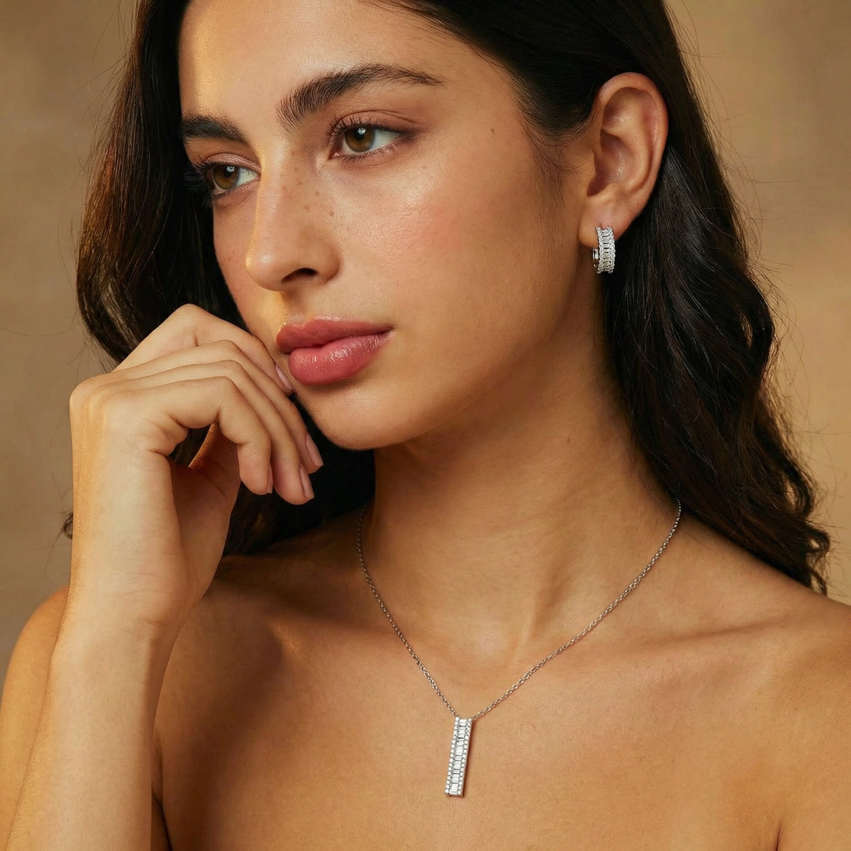 Classy Silver Ladder Jewelry Set