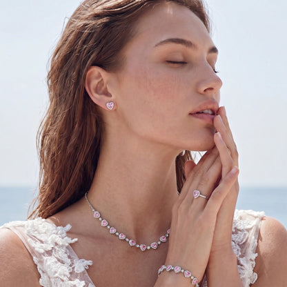 Pink Heart Romance Jewelry Set