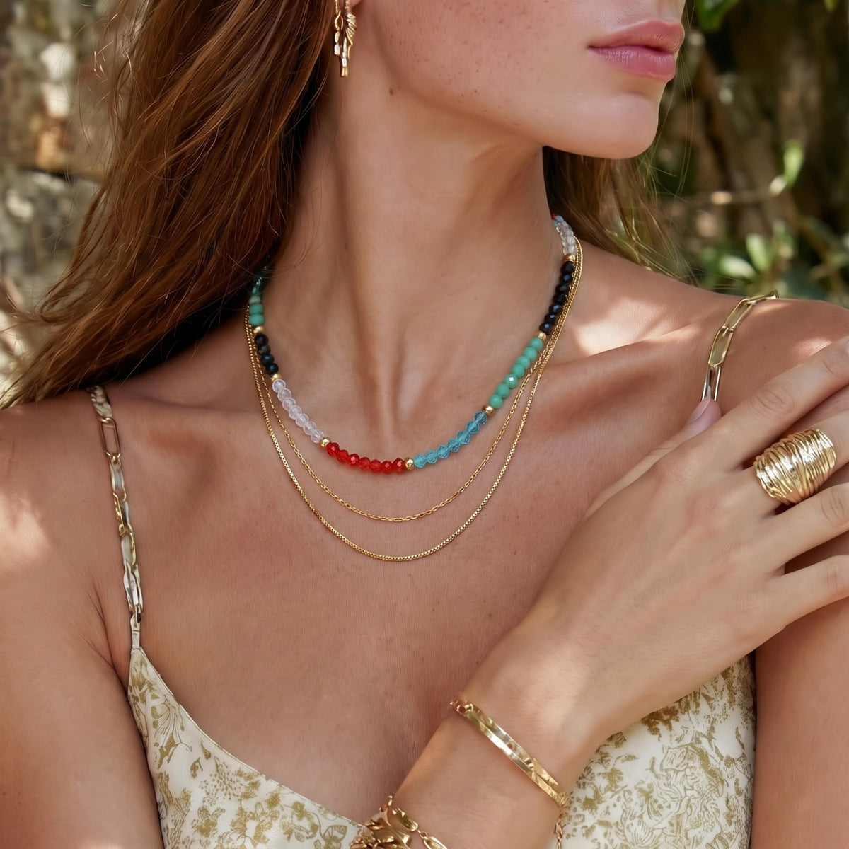 Gold In Rainbows Layered Necklace