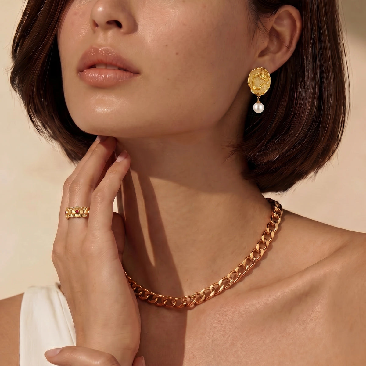 Dragon Plated with Gold Earrings