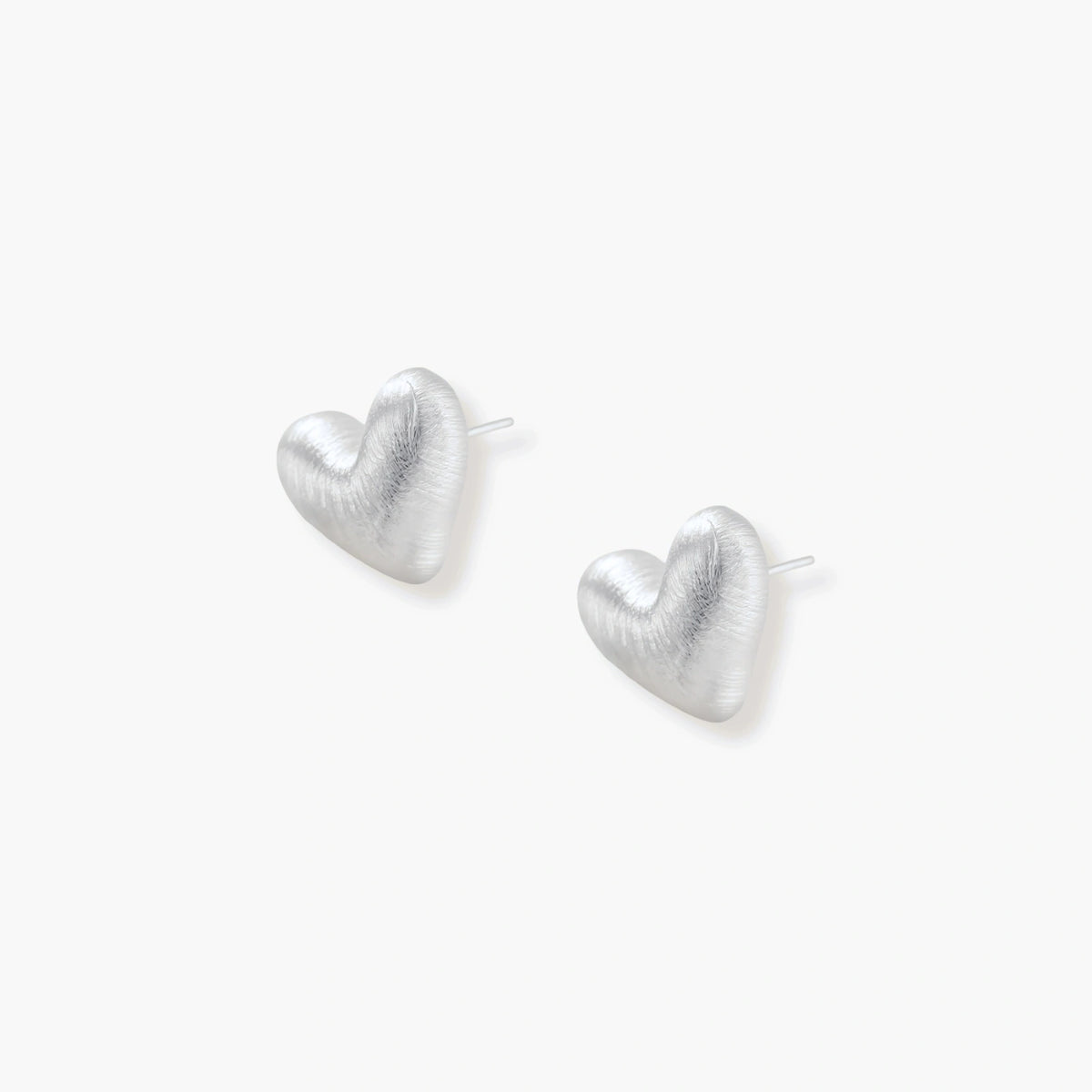Brushed Heart Studs