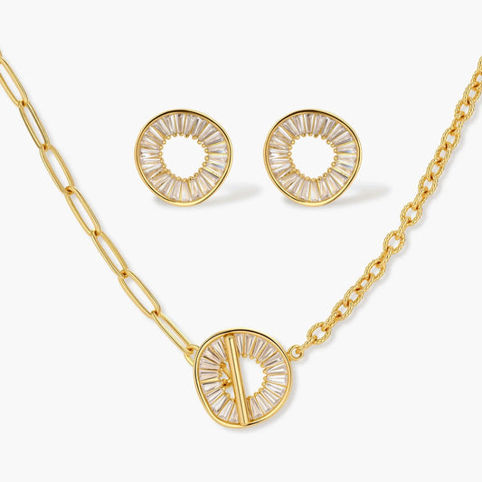 Geometric Golden Jewelry Set