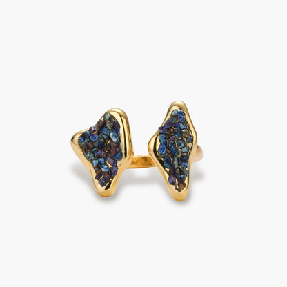 Gold and Blue Stones Ring