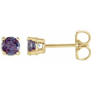 4 mm Lab-Grown Alexandrite Earrings