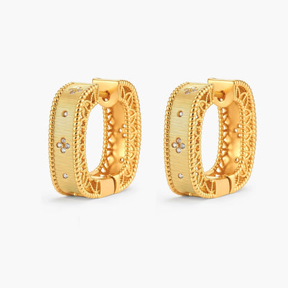 Square Twist Gold Huggies