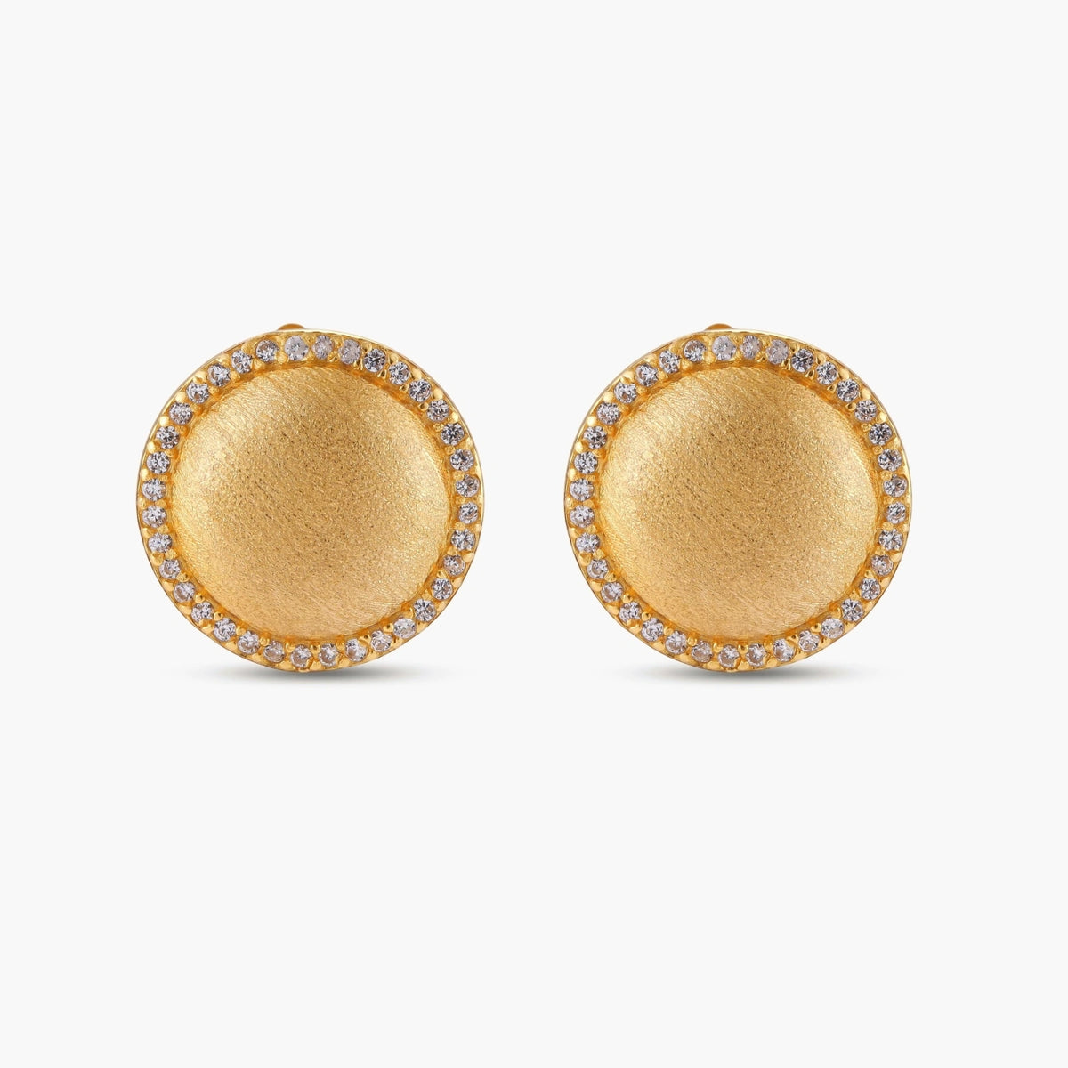 Brushed Dome Earrings