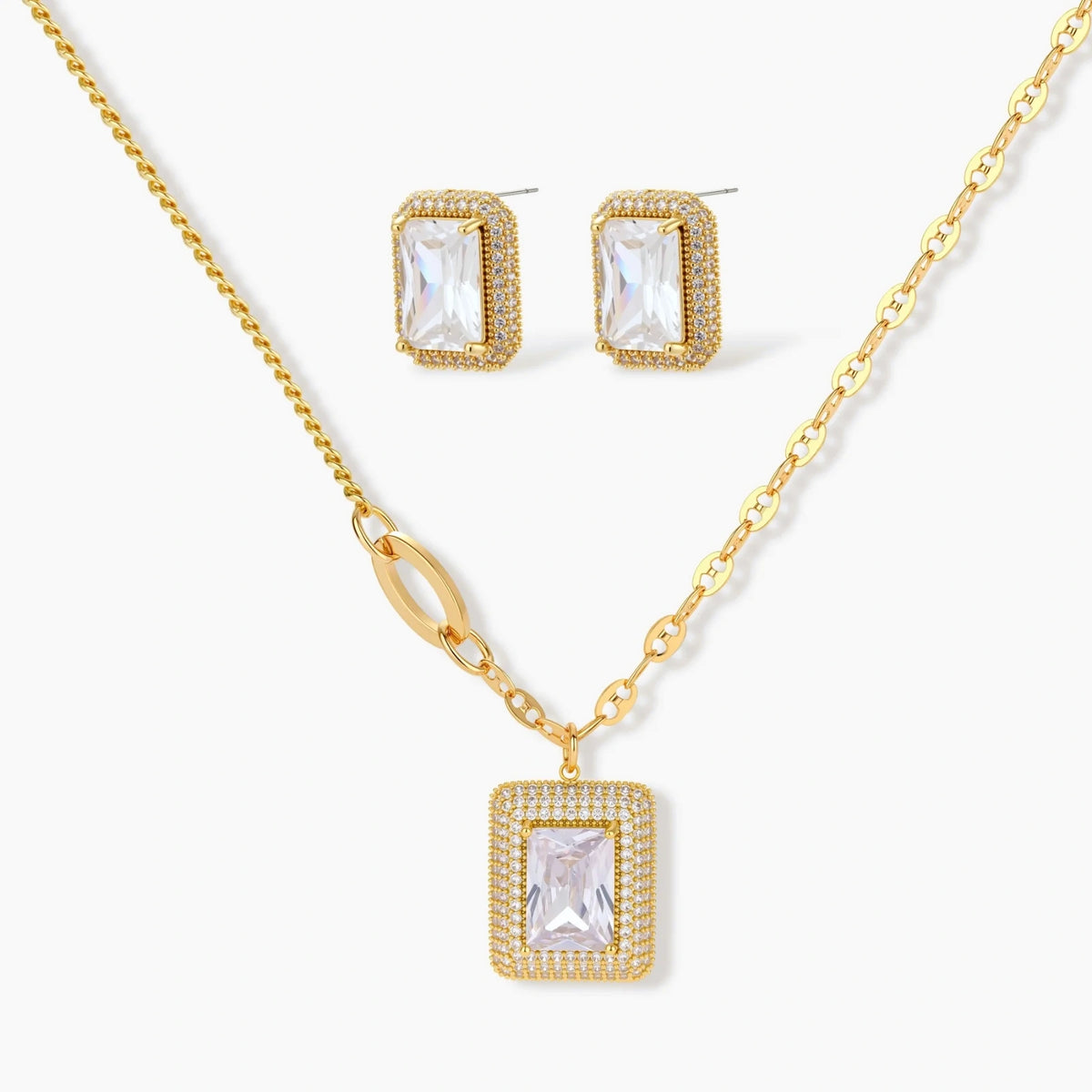 Flattering Sparkle Cubes Jewelry Set