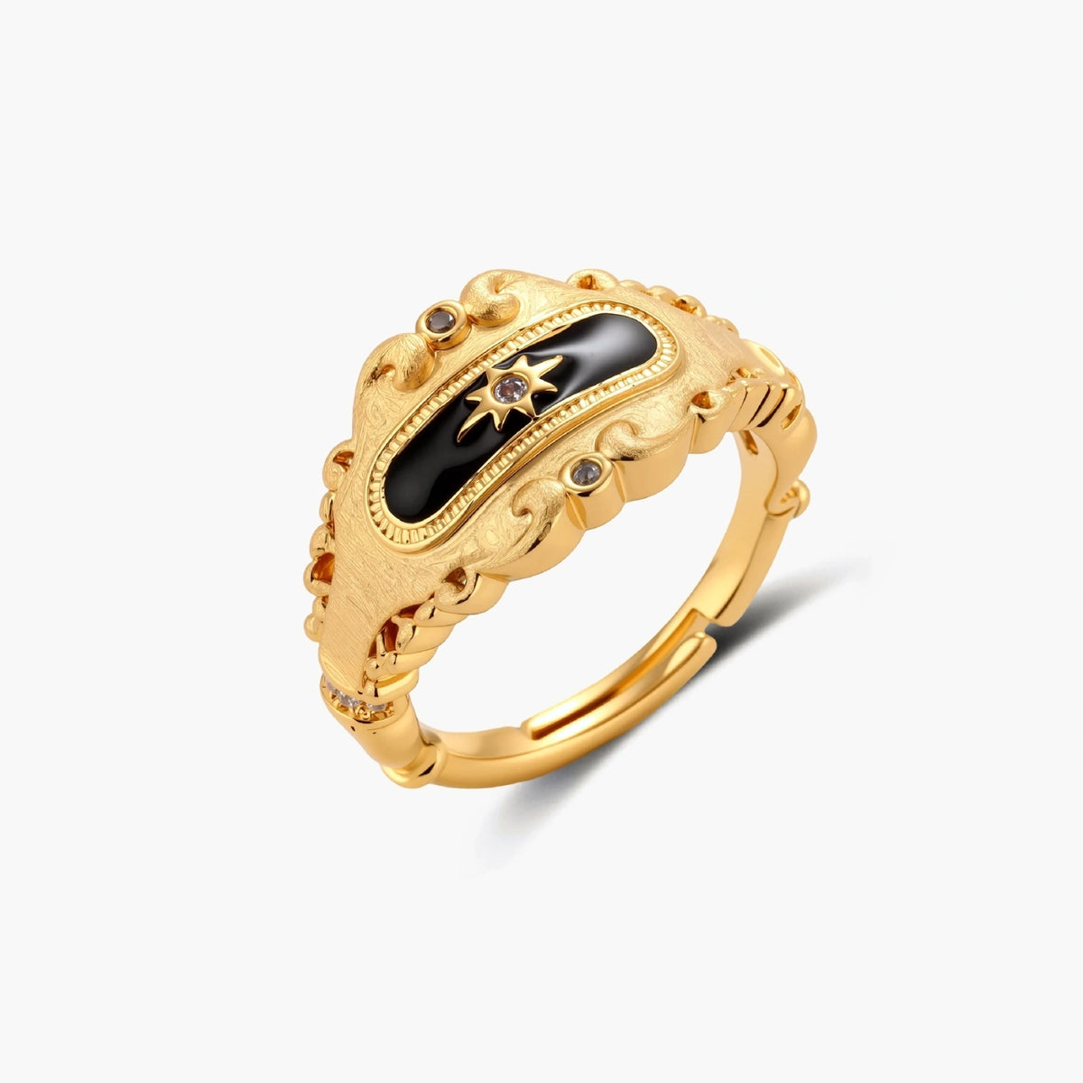 Gold Cloud Signet Ring