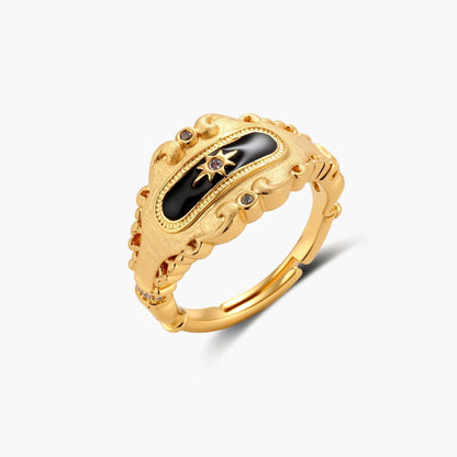 Gold Cloud Signet Ring