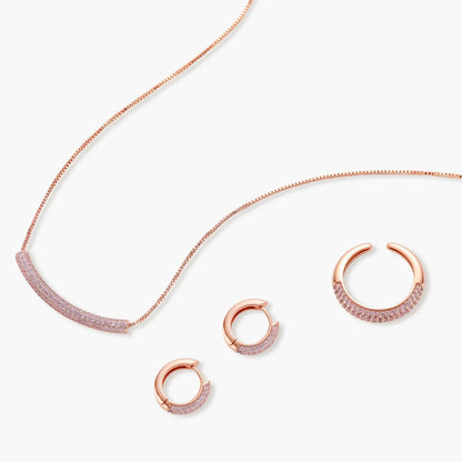 Rose Gold Sparkling Jewelry Set