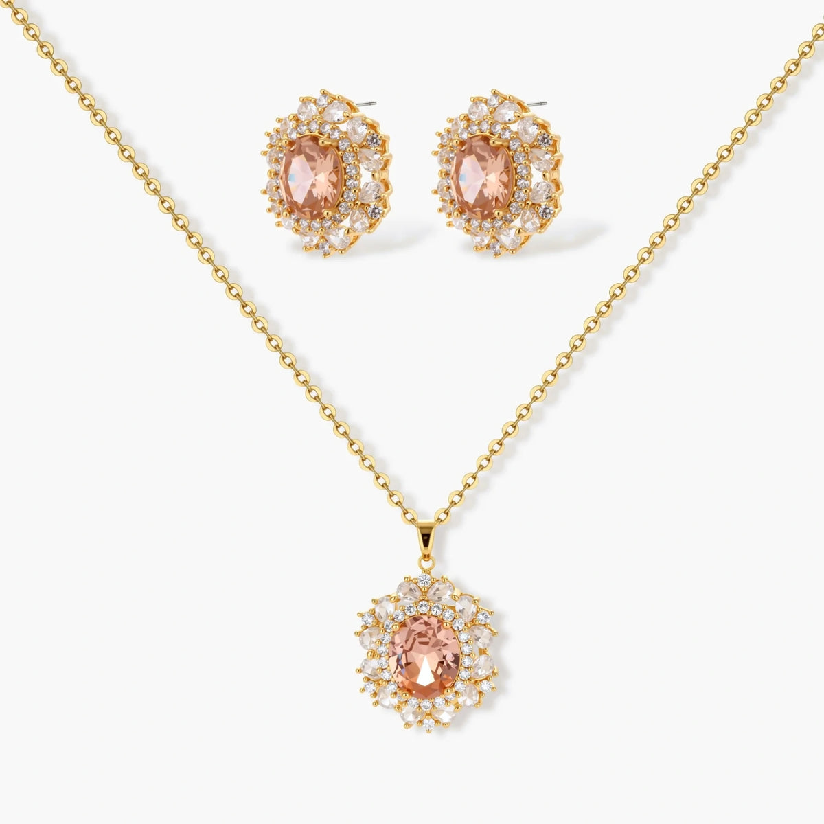 Elegance and Sparkling Flowers Jewelry Set
