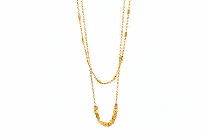 Gold fashionable light luxury double-layered necklace