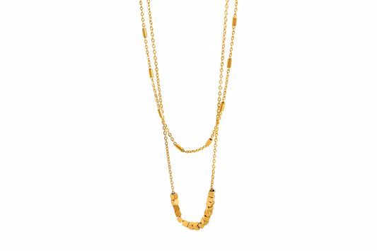 Gold fashionable light luxury double-layered necklace