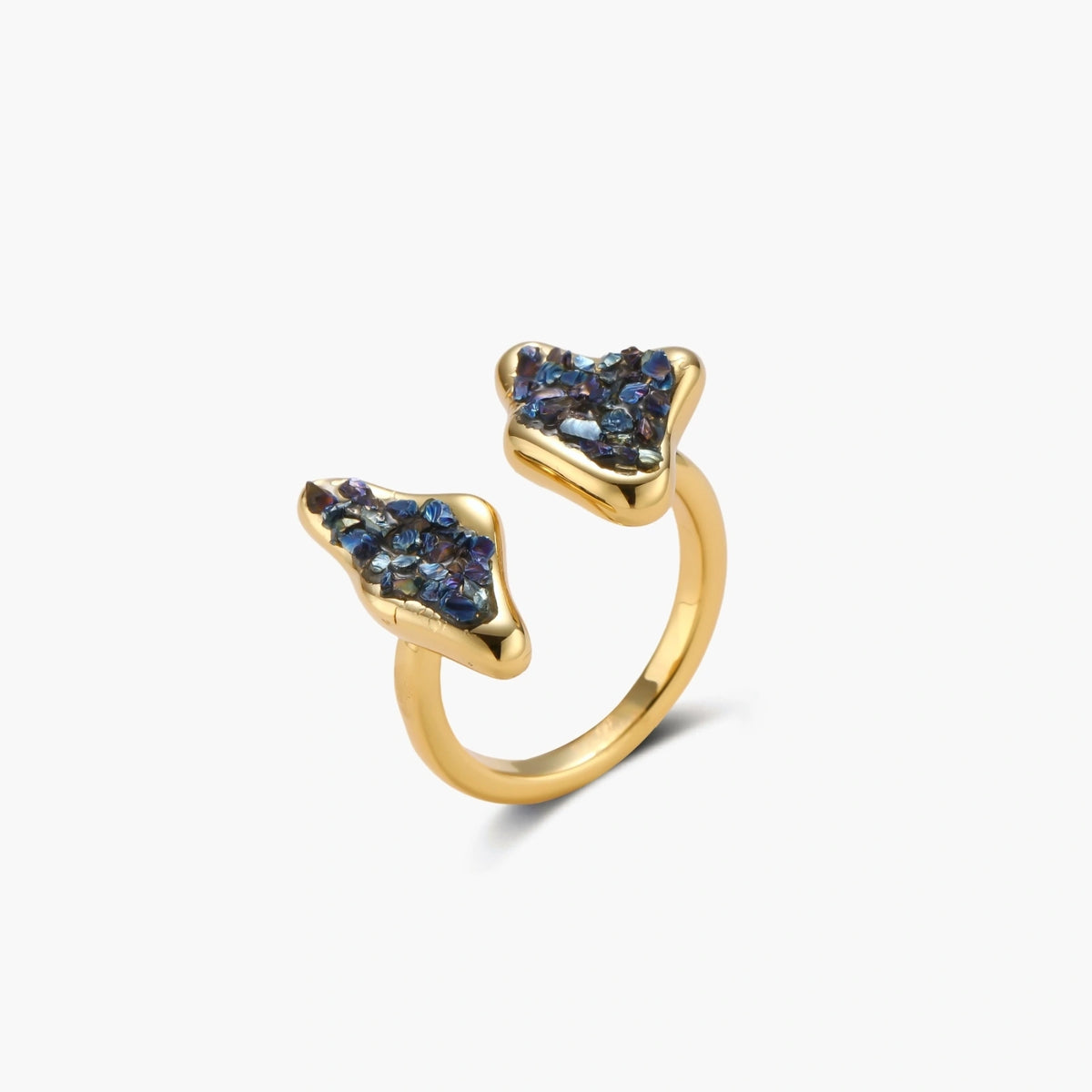 Gold and Blue Stones Ring