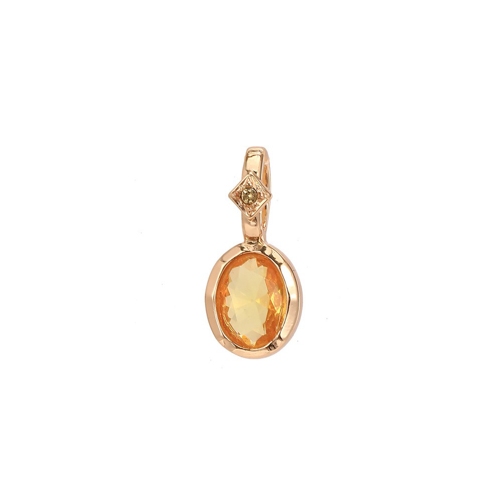 Gold geometric oval inlaid birthstone gemstone necklace