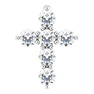 1/6 CTW Lab-Grown Diamond Cross Pendant