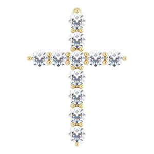 1/4 CTW Lab-Grown Diamond Cross Pendant