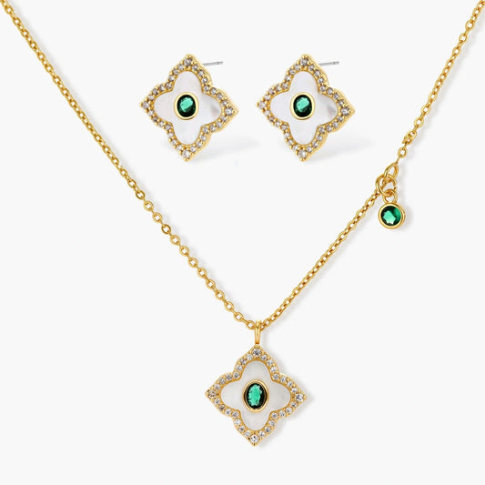 Vintage Emerald Plated Jewelry Set