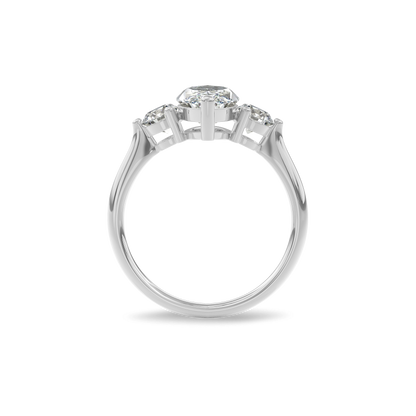 Daphnis Three Stones Engagement Ring Marquise•White Gold