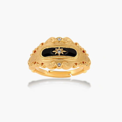 Gold Cloud Signet Ring