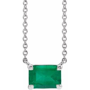 Lab-Grown Emerald 18" Necklace