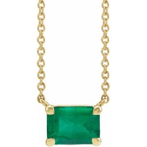 Lab-Grown Emerald 18" Necklace
