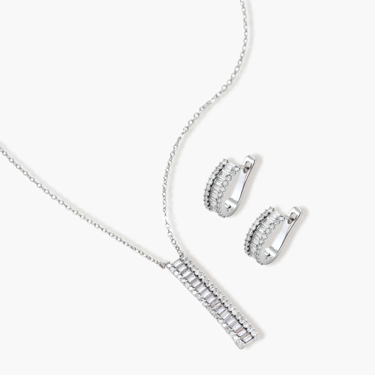 Classy Silver Ladder Jewelry Set