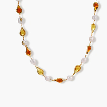 Honey Tear Drops Necklace