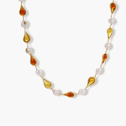 Honey Tear Drops Necklace