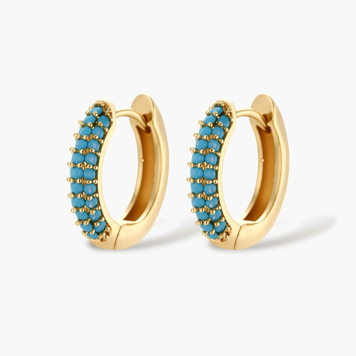 Turquoise and Gold Curvy Jewelry Set