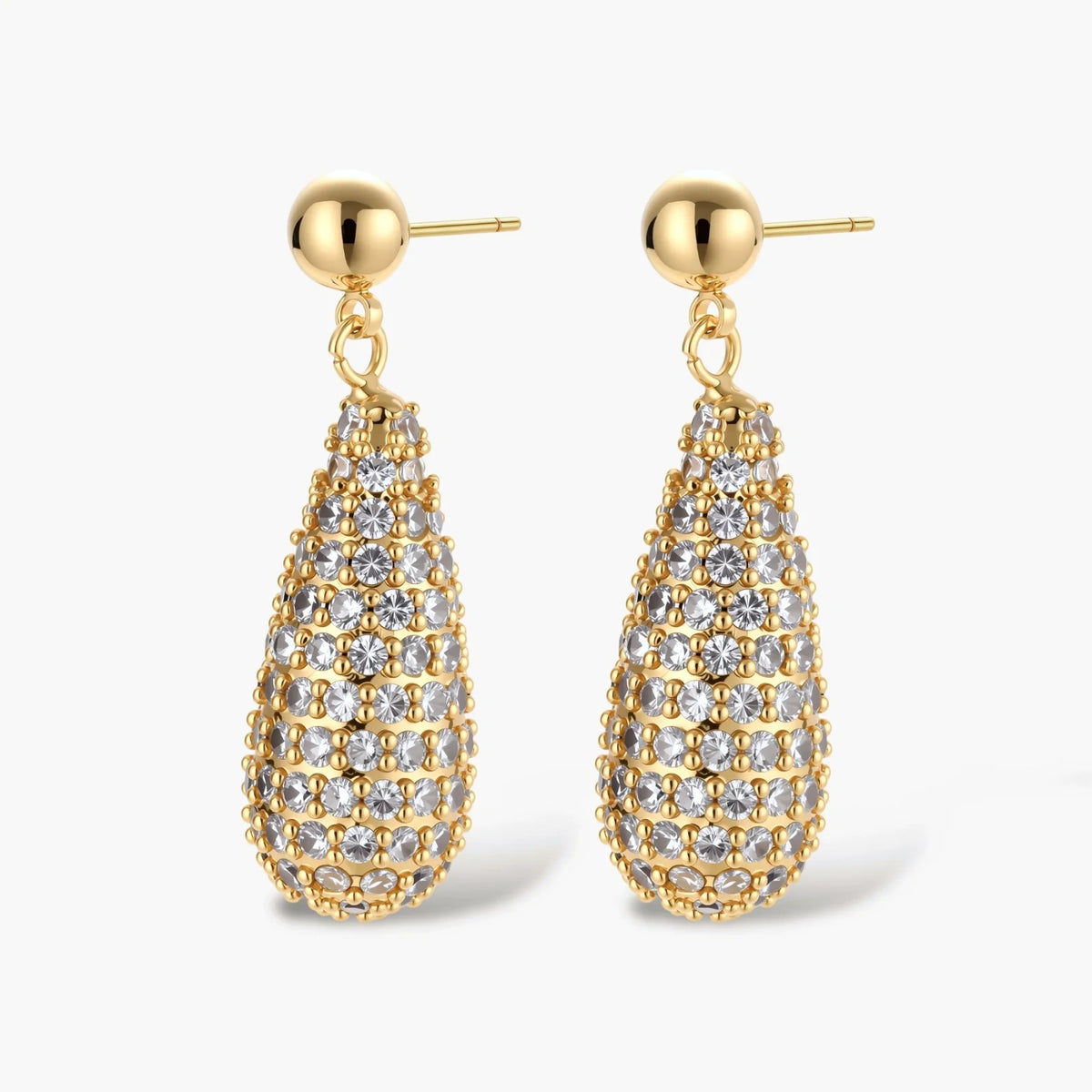Golden Sparkling Drops Jewelry Set