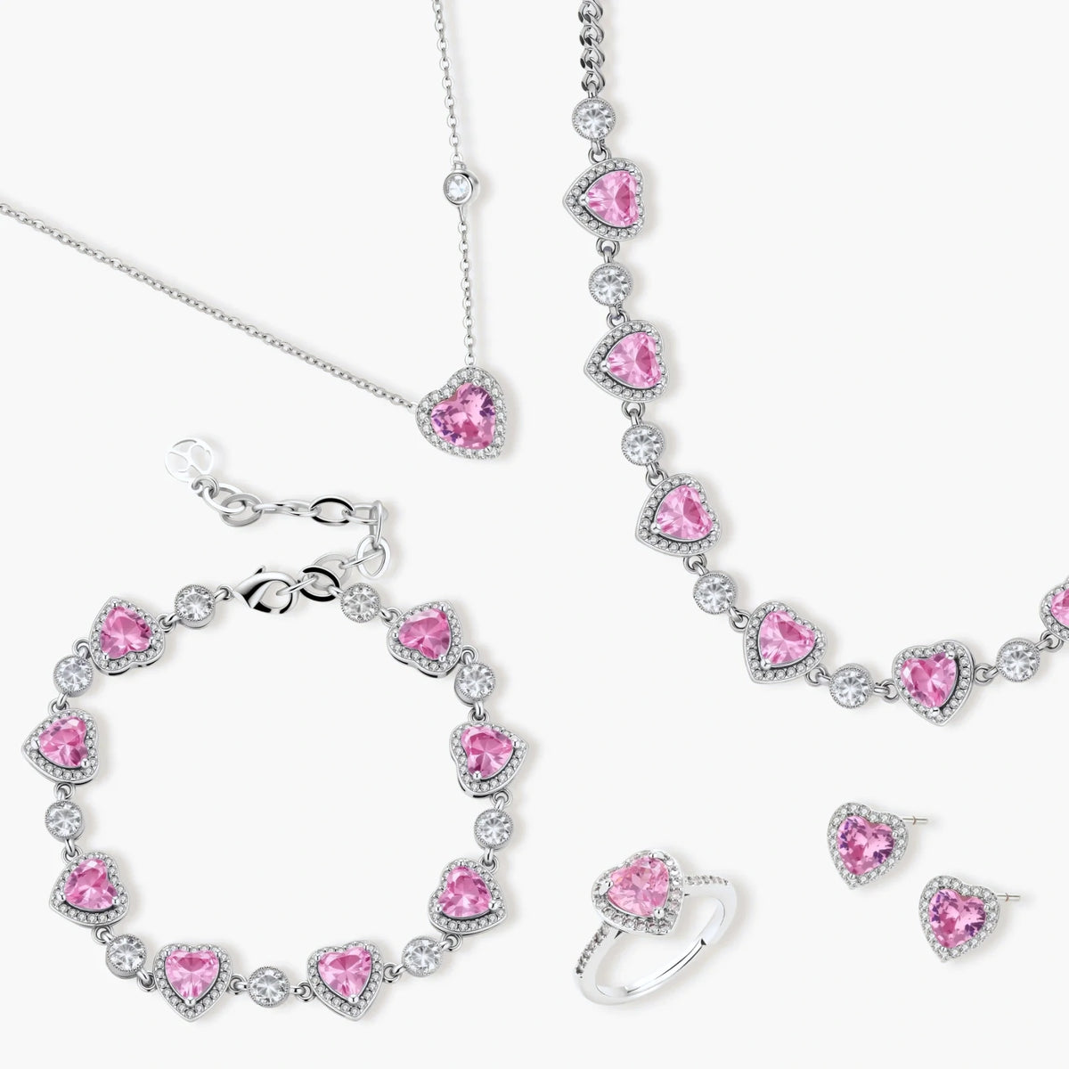 Pink Heart Romance Jewelry Set