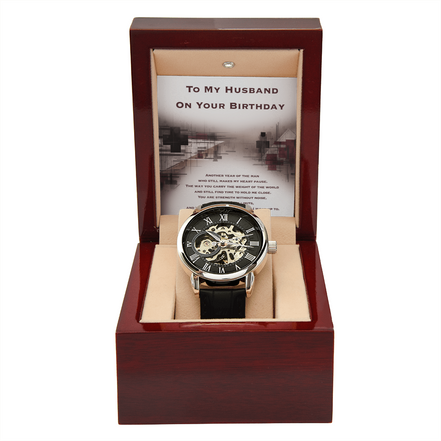 Gift For Husband's Birthday- Openwork Watch