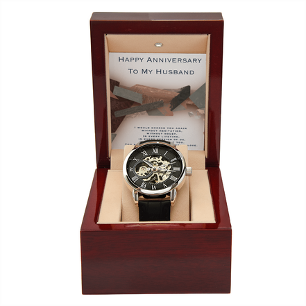 Anniversary Gift for Husband- Openwork Watch