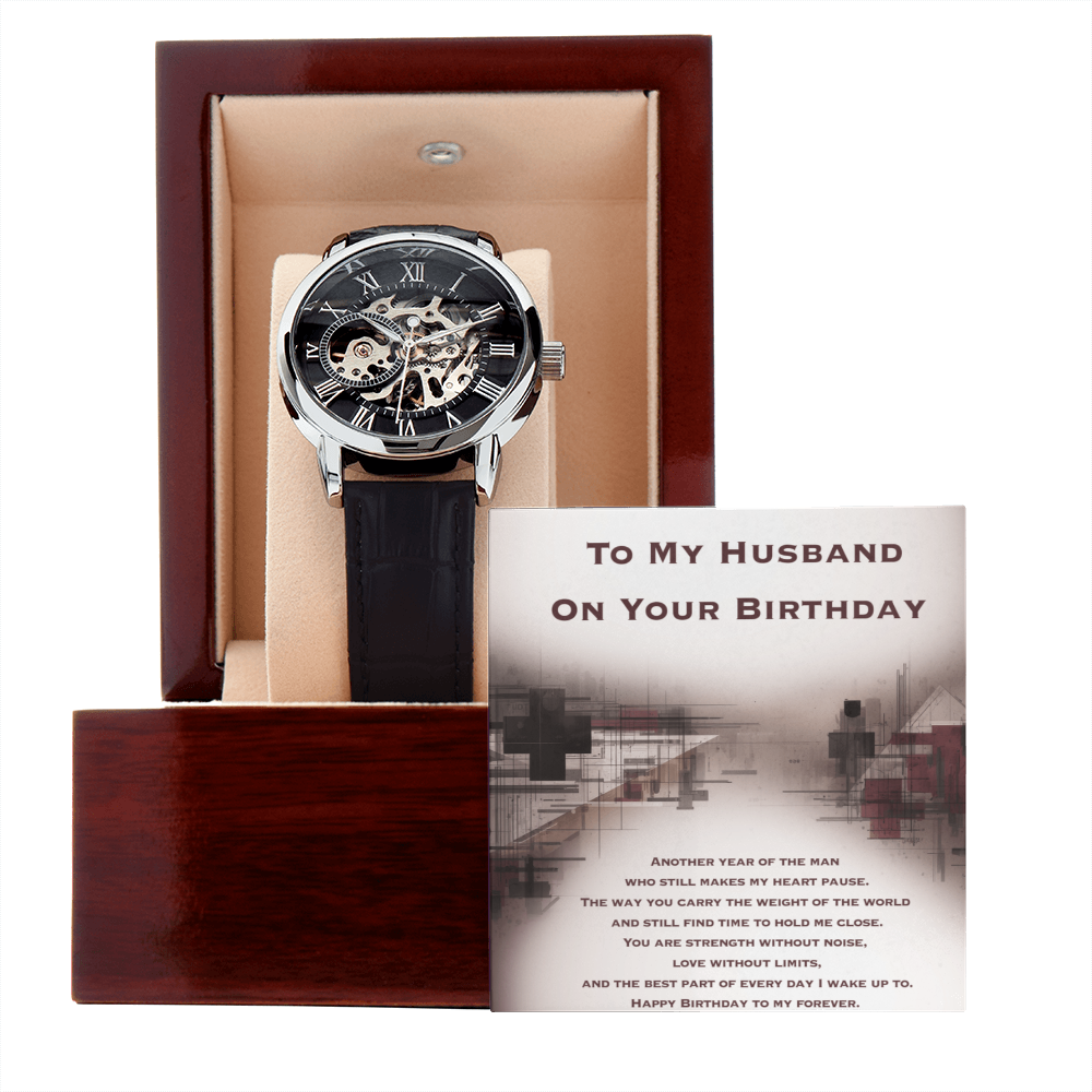 Gift For Husband's Birthday- Openwork Watch