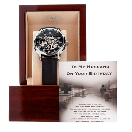 Gift For Husband's Birthday- Openwork Watch