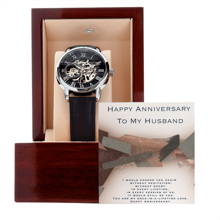 Anniversary Gift for Husband- Openwork Watch