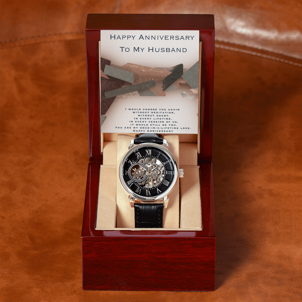 Anniversary Gift for Husband- Openwork Watch