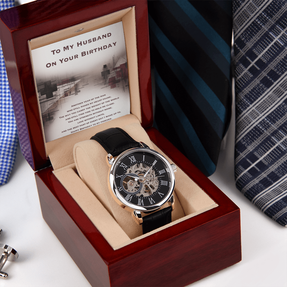 Gift For Husband's Birthday- Openwork Watch