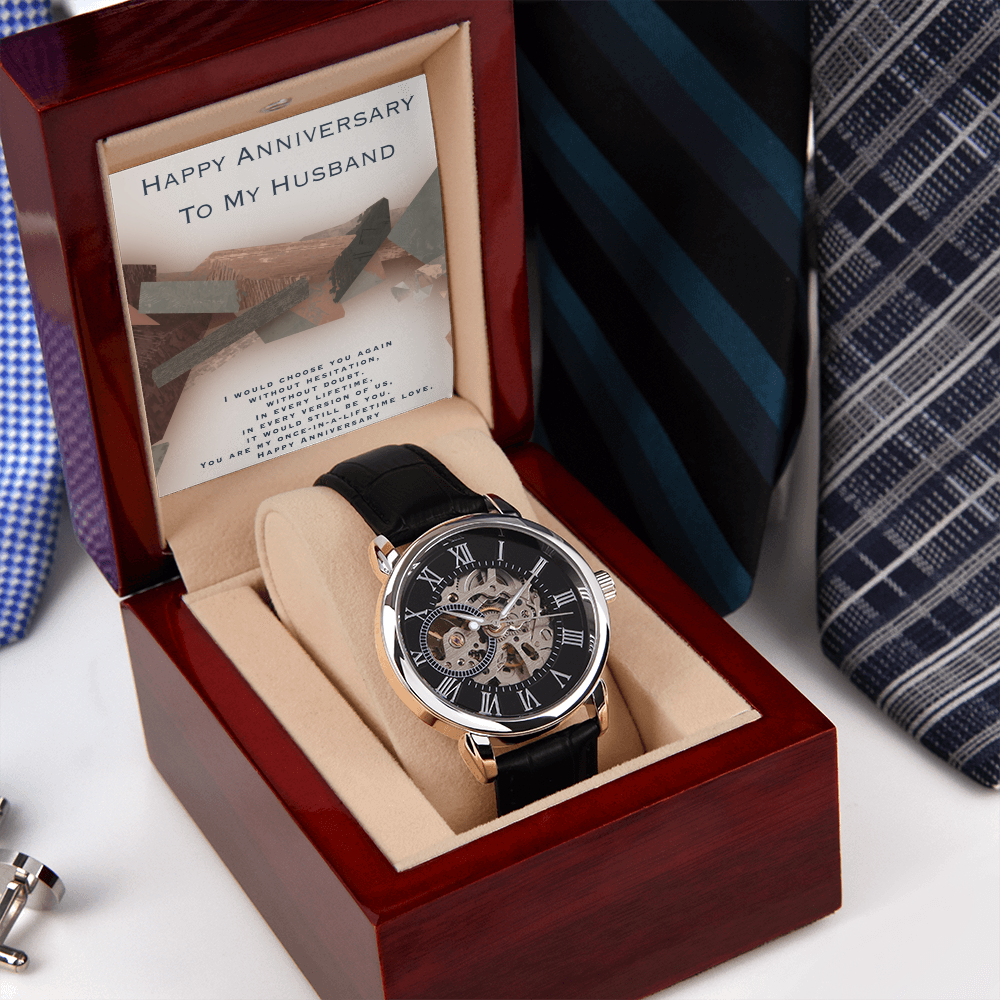 Anniversary Gift for Husband- Openwork Watch