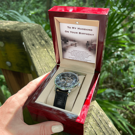 Gift For Husband's Birthday- Openwork Watch