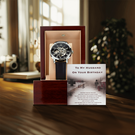 Gift For Husband's Birthday- Openwork Watch